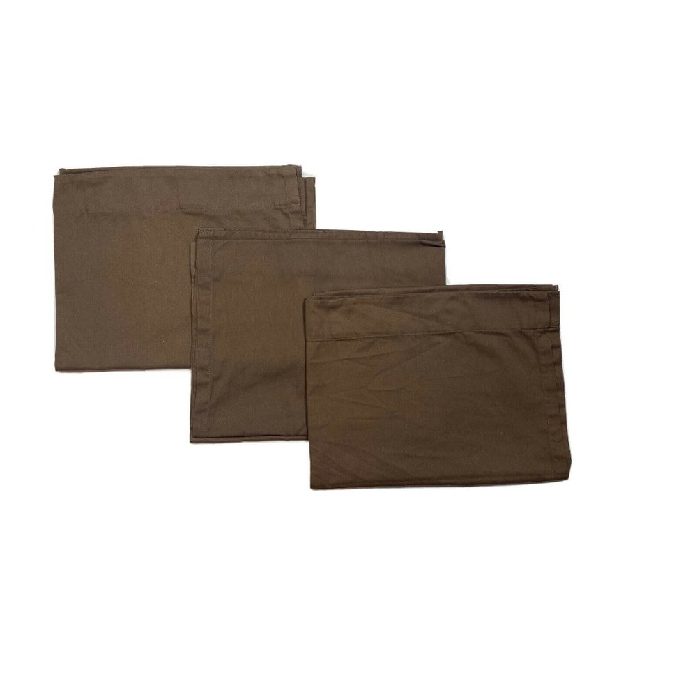 3 Vintage 1990s Springs Global Designer Canvas Curtains Panels Drapes Dark Brown